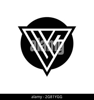 Logo UC avec triangle d'espace négatif et modèle de forme de cercle isolé sur fond blanc Illustration de Vecteur