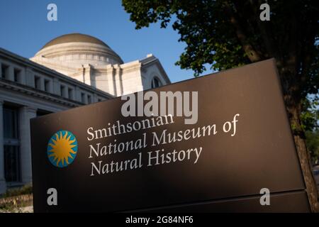 Washington, États-Unis. 16 juillet 2021. Un aperçu général du Smithsonian National Museum of Natural History à Washington, DC, le vendredi 16 juillet 2021, au milieu de la pandémie du coronavirus. Cette semaine, la Smithsonian institution a annoncé la fin de la pandémie de laissez-passer à entrée temporisée dans la plupart des musées alors que la National Gallery of Art a également récemment achevé sa réouverture. (Graeme Sloan/Sipa USA) Credit: SIPA USA/Alay Live News Banque D'Images