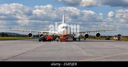 Avion gouvernemental Ilyushin il-96. Détachement de vol spécial Russie. L'un des avions du président Poutine, l'avion numéro 1 du salon MAKS 2019 Banque D'Images
