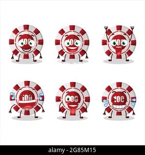 Personnage de dessin animé de 100 dollar puce de casino avec expression de sourire. Illustration vectorielle Illustration de Vecteur