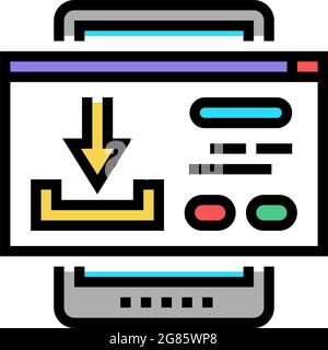 télécharger le contenu illustration vectorielle de l'icône de couleur du contenu généré par les consommateurs Illustration de Vecteur