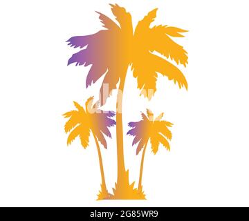 Paysage de la nature avec le logo Three Palms pour Pod Illustration de Vecteur