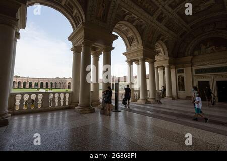 Mantoue, Italie. 13 juillet 2021. Vue sur la cour intérieure du palais te Banque D'Images