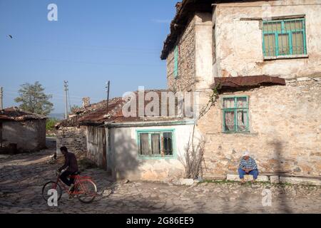 Manisa,Turquie - 04-20-2016:Maisons du vieux village dans le district de Kula de Manisa Banque D'Images