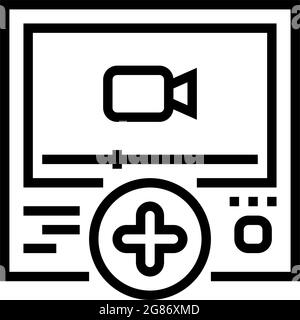 illustration vectorielle de l'icône de ligne ugc du contenu vidéo Illustration de Vecteur