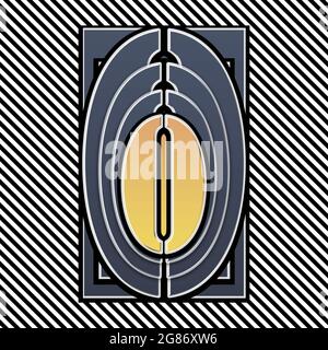 Monogramme avec caractère majuscule O en acier Banque D'Images