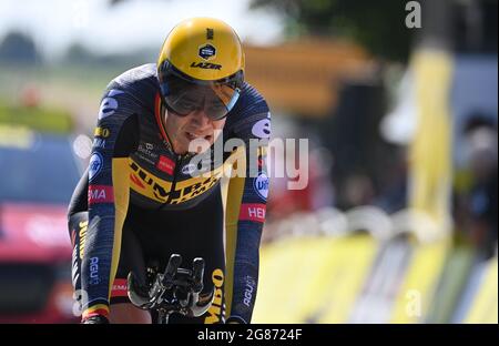 VAN AERT Wout (bel) de JUMBO - VISMA remporte la phase 20 du Tour de France, samedi 17h juillet 2021. Le crédit photo devrait être : Pete Goding/GodingImages Banque D'Images