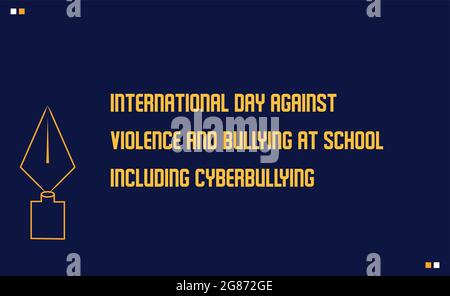 Journée internationale contre la violence et l'intimidation à l'école, y compris le modèle de vecteur de cyberintimidation Illustration de Vecteur