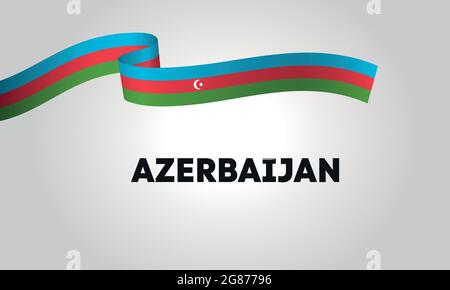 Modèle de bannière vectorielle avec drapeau de l'Azerbaïdjan et texte sur fond blanc. Eps10 Illustration de Vecteur