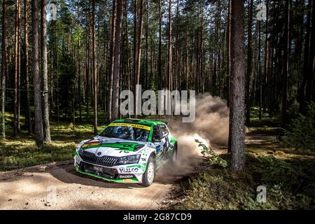 22 Bulacia Marco (bol), Ohannesian Marcelo (arg), Toksport WRT, Skoda Fabia Evo, action pendant le Rallye Estonie, 7e tour du Championnat WRC 2021 de la FIA du 15 au 18 juillet à Tartu, Tartu County en Estonie - photo Nikos Katikis / DPPI Banque D'Images