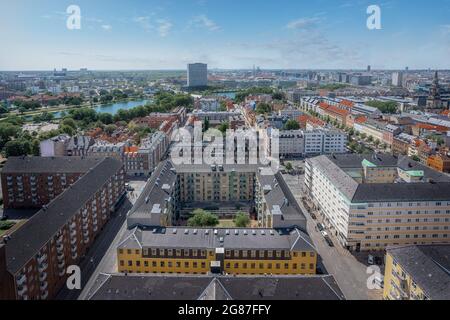 Vue aérienne de Copenhague - Copenhague, Danemark Banque D'Images