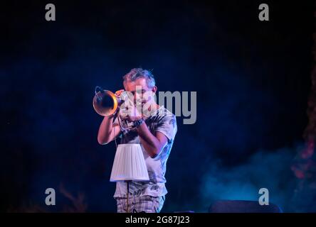 Benevento, Italie. 16 juillet 2021. “Tempo di Chet” - Paolo Fresu TrioOld Roman Theather de Benevento - Italie - Paolo Fresu (photo de Giovanni Esposito/Pacific Press) Credit: Pacific Press Media production Corp./Alay Live News Banque D'Images