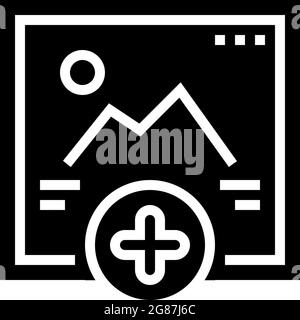 ajout d'une image sur les réseaux sociaux illustration du vecteur d'icône de glyphe du contenu généré par les consommateurs Illustration de Vecteur