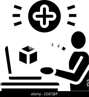 illustration du vecteur d'icône de glyphe du contenu généré par les utilisateurs sur les réseaux sociaux Illustration de Vecteur