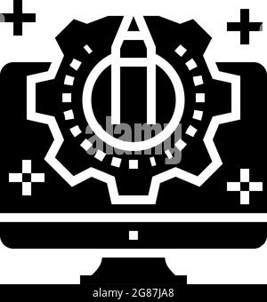 créativité processus ugc illustration du vecteur d'icône de glyphe Illustration de Vecteur