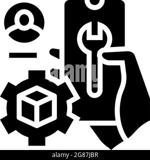 paramètres et correction du compte ugc illustration du vecteur d'icône de glyphe Illustration de Vecteur