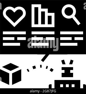 analyse automatique de l'illustration du vecteur d'icône de glyphe ugc Illustration de Vecteur