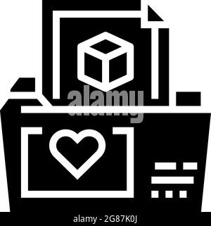 illustration du vecteur d'icône de glyphe ugc pour le stockage de dossiers Illustration de Vecteur