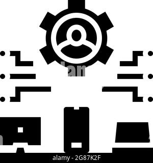 dispositifs connexion de l'utilisateur ugc illustration du vecteur d'icône de glyphe Illustration de Vecteur