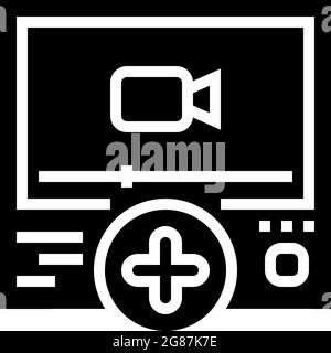 contenu vidéo illustration du vecteur d'icône de glyphe ugc Illustration de Vecteur