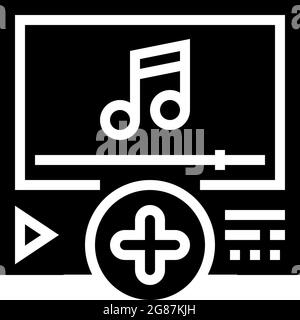 contenu musical illustration du vecteur d'icône de glyphe ugc Illustration de Vecteur