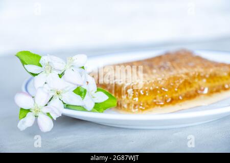 Miel naturel aux roses et aux agrumes Banque D'Images