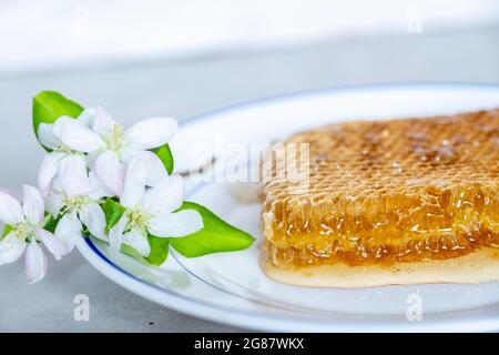 Miel naturel aux roses et aux agrumes Banque D'Images