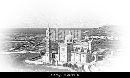 Célèbre église Ta Pinu sur l'île de Gozo - Malte d'en haut Banque D'Images