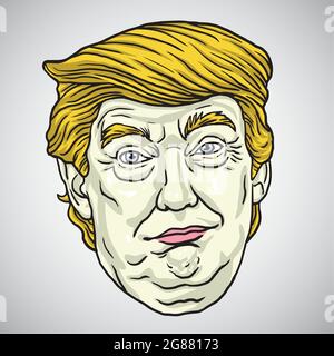 Donald Trump. Illustration du dessin animé vectoriel Illustration de Vecteur