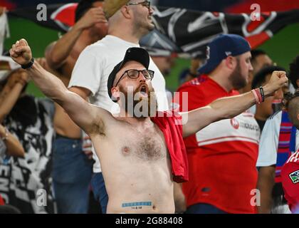 Nashville, Tennessee, États-Unis. 17 juillet 2021. Un fan de Chicago Fire pendant le match MLS entre le Chicago Fire et le Nashville SC au Nissan Stadium de Nashville, TN. Kevin Langley/CSM/Alamy Live News Banque D'Images