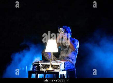 Benevento, Italie. 16 juillet 2021. “Tempo di Chet” - Paolo Fresu TrioOld Roman Theather de Benevento - Italie (photo de Giovanni Esposito/Pacific Press/Sipa USA) Credit: SIPA USA/Alay Live News Banque D'Images