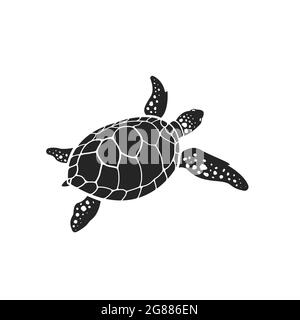 Motif vectoriel de tortue sur fond blanc. Reptile. Animaux. Illustration vectorielle superposée facile à modifier. Illustration de Vecteur