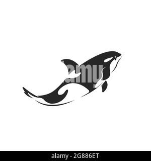 Motif de baleine sur fond blanc. Illustration vectorielle superposée facile à modifier. Animaux sauvages. Animaux sous-marins Illustration de Vecteur