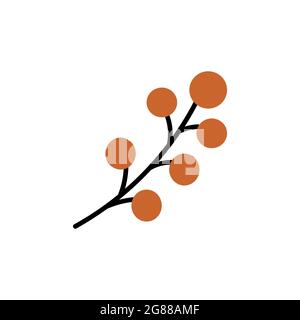 illustration simple et plate des baies de fleurs rouges Illustration de Vecteur