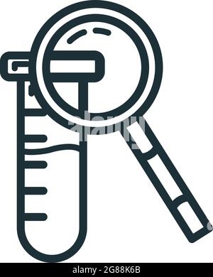 Icône de flacon de laboratoire scientifique, processus d'établissement d'enseignement, schéma de l'école illustration vectorielle plate, isolée sur blanc. Concept supplie Illustration de Vecteur