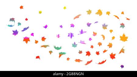 Abstraction des feuilles multicolores d'automne. Arrière-plan des feuilles d'automne. Supports mixtes. Illustration vectorielle Illustration de Vecteur