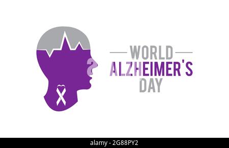 Bannière, affiche, carte, fond de page de la Journée mondiale de la maladie d'alzheimer. Illustration de Vecteur