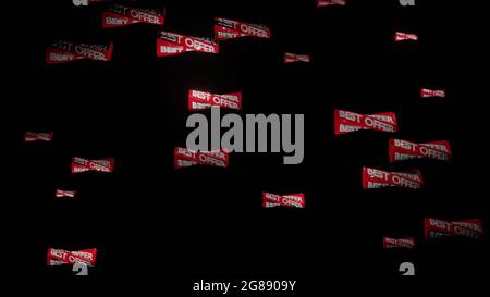 Un graphique d'illustration de couleur rouge et jaune sur une surface réfléchissante Banque D'Images