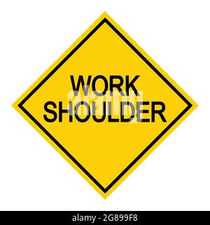 Icône de danger de route de travail, panneau d'avertissement de circulation routière, illustration du vecteur de signalisation routière, véhicule d'avertissement . Illustration de Vecteur