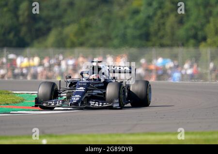 Yuki Tsunoda d'AlphaTauri pendant le Grand Prix britannique à Silverstone, à Towcester. Photo Date: Dimanche 18 juillet 2021. Banque D'Images