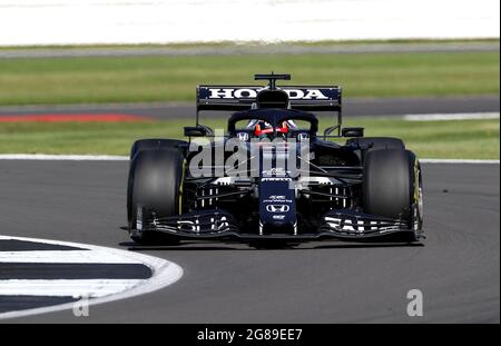 Yuki Tsunoda d'AlphaTauri pendant le Grand Prix britannique à Silverstone, à Towcester. Photo Date: Dimanche 18 juillet 2021. Banque D'Images