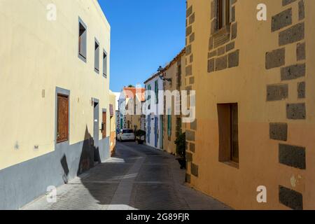 La petite ville d'Agüimes à Gran Canaria, en Espagne, un après-midi d'été. Banque D'Images