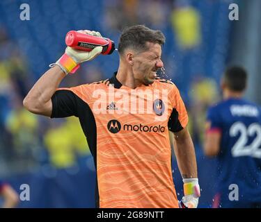 Nashville, Tennessee, États-Unis. 17 juillet 2021. Bobby Shuttleworth (1), gardien de but de Chicago, lors du match MLS entre Chicago Fire et Nashville SC au Nissan Stadium de Nashville, Tennessee. Kevin Langley/CSM/Alamy Live News Banque D'Images