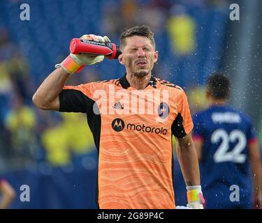 Nashville, Tennessee, États-Unis. 17 juillet 2021. Bobby Shuttleworth (1), gardien de but de Chicago, lors du match MLS entre Chicago Fire et Nashville SC au Nissan Stadium de Nashville, Tennessee. Kevin Langley/CSM/Alamy Live News Banque D'Images