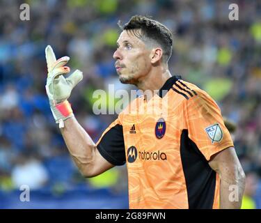 Nashville, Tennessee, États-Unis. 17 juillet 2021. Bobby Shuttleworth (1), gardien de but de Chicago, lors du match MLS entre Chicago Fire et Nashville SC au Nissan Stadium de Nashville, Tennessee. Kevin Langley/CSM/Alamy Live News Banque D'Images