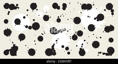 Des taches d'encre. Ensemble de vecteurs de taches et de éclaboussures de peinture Illustration de Vecteur