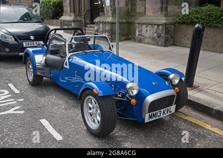 Caterham 7 voiture de sport garée à Stockbridge, Édimbourg, Écosse, Royaume-Uni. Banque D'Images