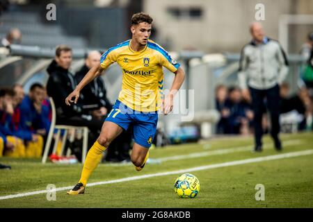 Aarhus, Danemark. 18 juillet 2021. Andreas Bruus (17) de Broendby SI vu pendant le match 3F Superliga entre Aarhus GF et Broendby IF au parc Ceres à Aarhus. (Crédit photo : Gonzales photo/Alamy Live News Banque D'Images