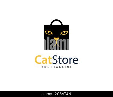 CatStore marque pour chats magasin et animaux de compagnie logo , peut être utilisé pour chat et tous les chats domestiques similaires magasin de shopping de chat, pleine couche vecteur et facile à éditer un Illustration de Vecteur