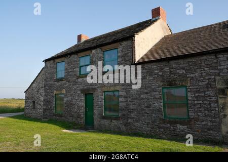 Ancien immeuble de bureaux à la mine Magpie, Sheldon Derbyshire, Angleterre, Peak District, patrimoine industriel de l'exploitation minière de plomb Banque D'Images